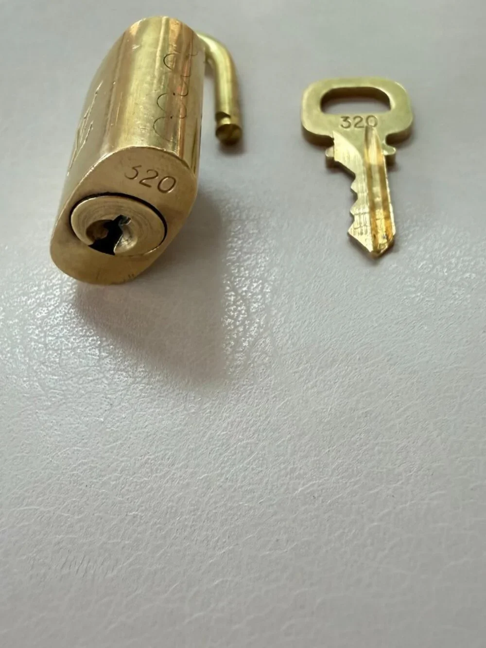 Louis Vuitton Men Gold Padlock & Key #320 Authentic LV Pendant Accessory
